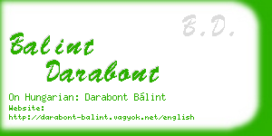 balint darabont business card